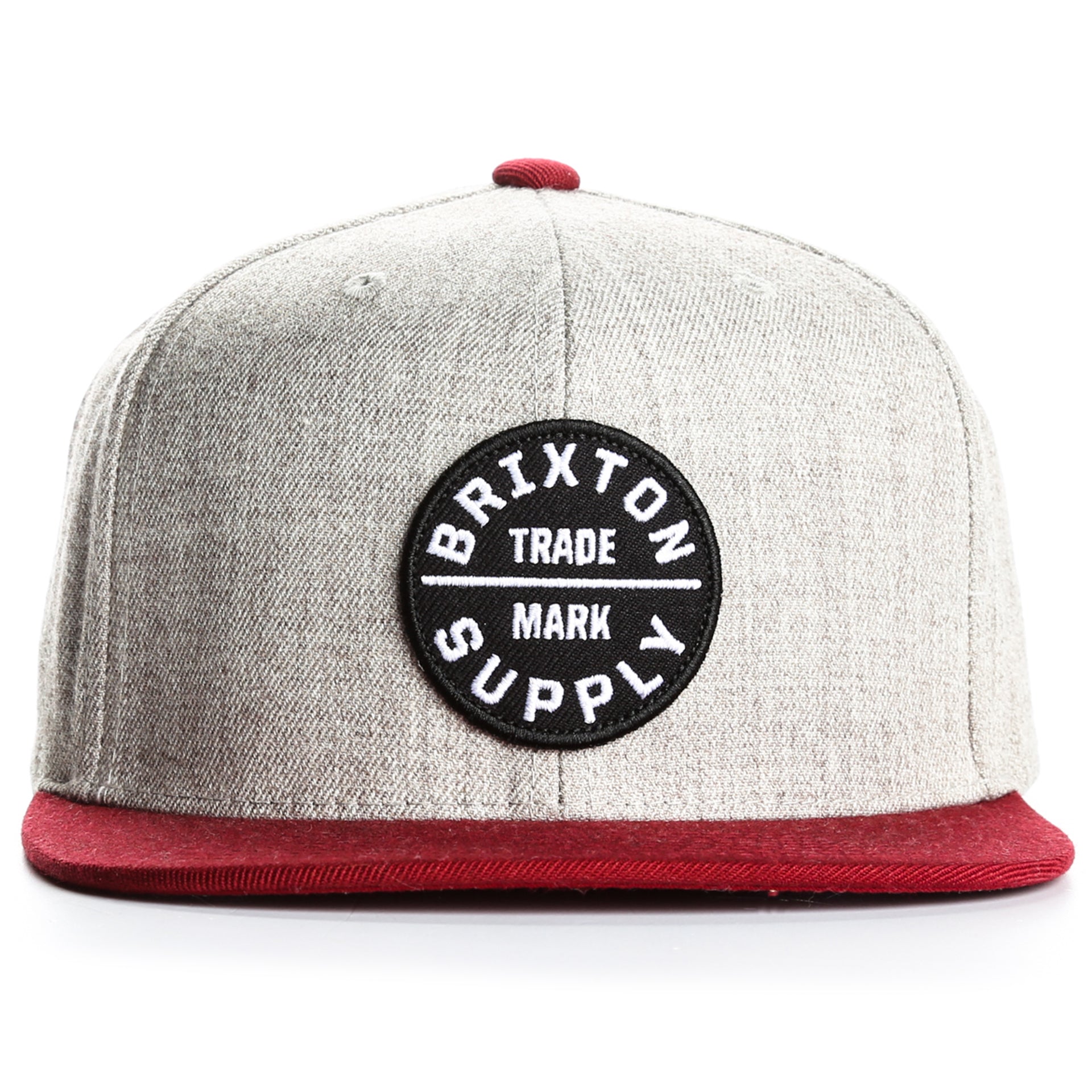 Brixton Oath III Snapback Hat - Burgundy Light Heather Adjustable Baseball Cap for Men & Women | Casual Streetwear, Outdoor Activities, Music Festivals
