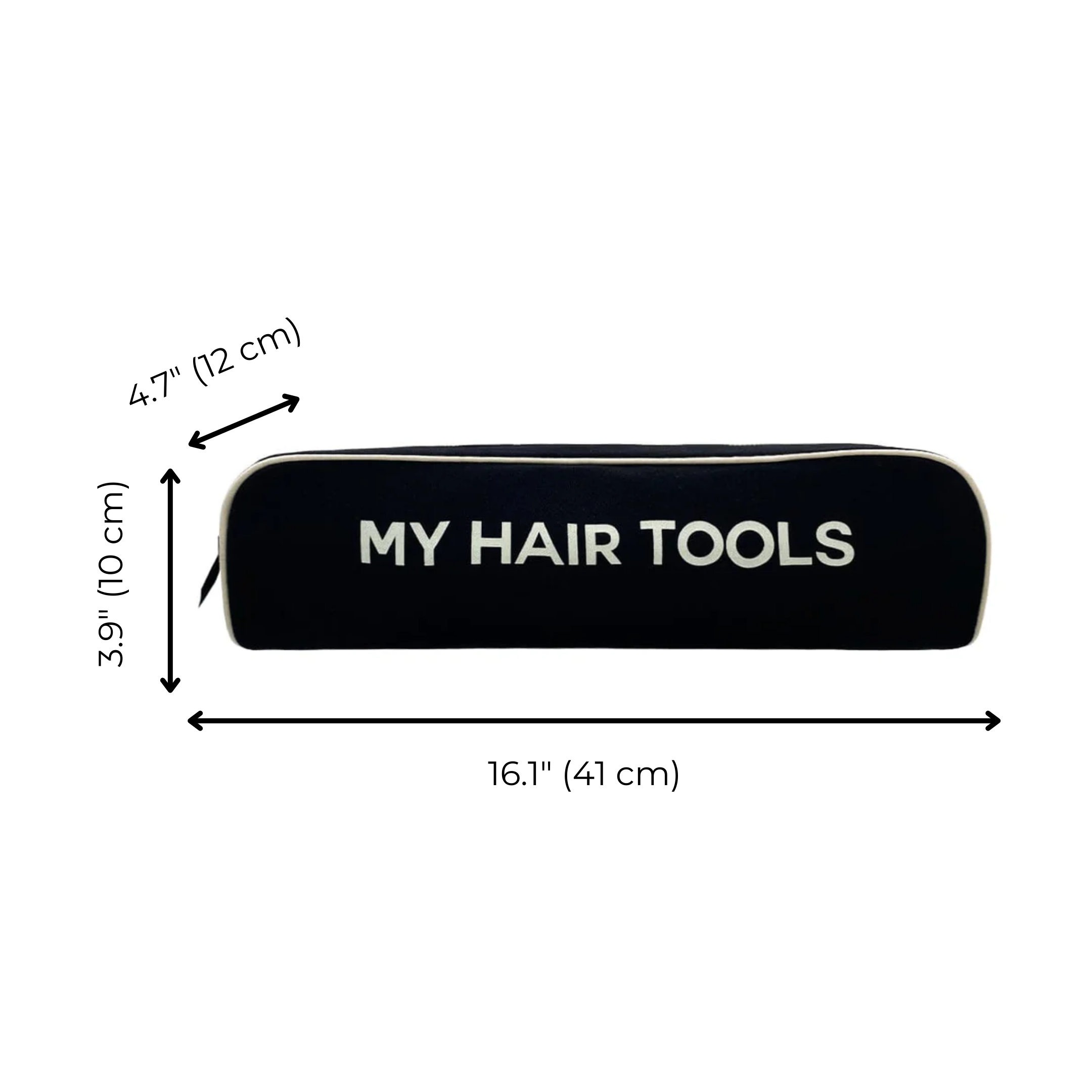 Roomy Hair Wrap Tools Travel Case - Black | Perfect for Travel, Gym & Home Storage | Organize Hair Accessories & Beauty Tools