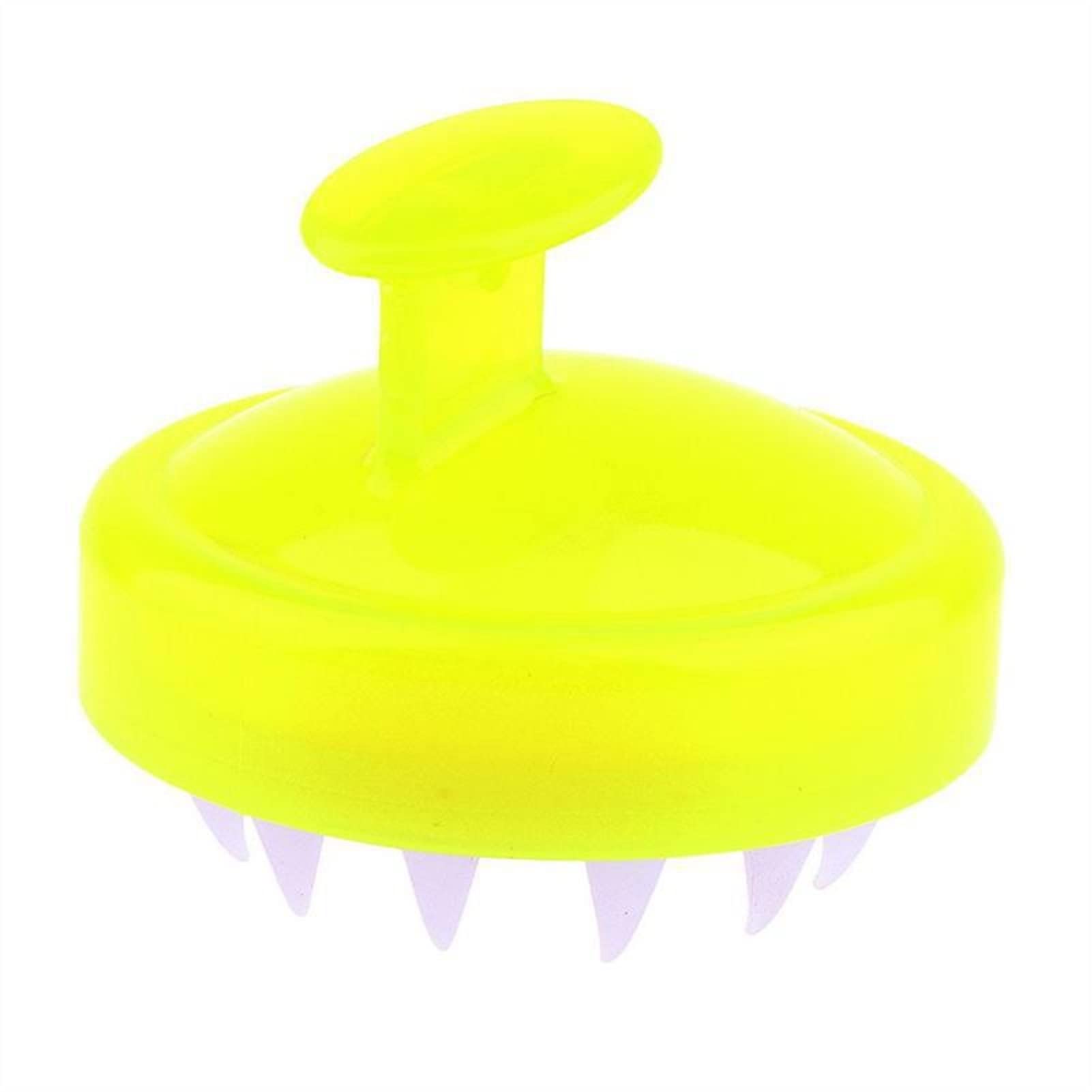 Silicone Scalp Massager Brush - Head & Body Massage Tool for Hair Washing, Shower, Bath & Spa - Yellow - Relieves Stress & Promotes Hair Growth (Great for Relaxation & Self-Care Routines)