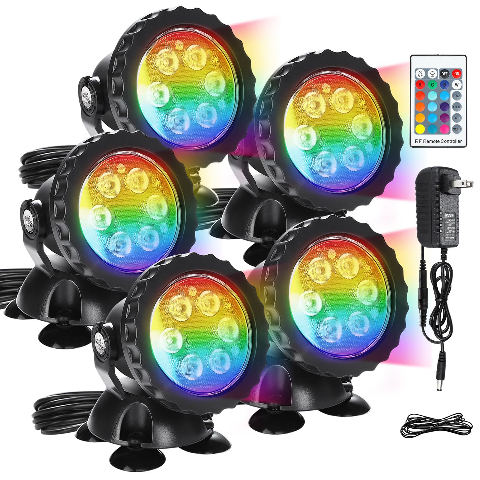 Submersible LED Pond Lights with Remote - IP68 Waterproof RGB Color Changing for Garden & Fountain