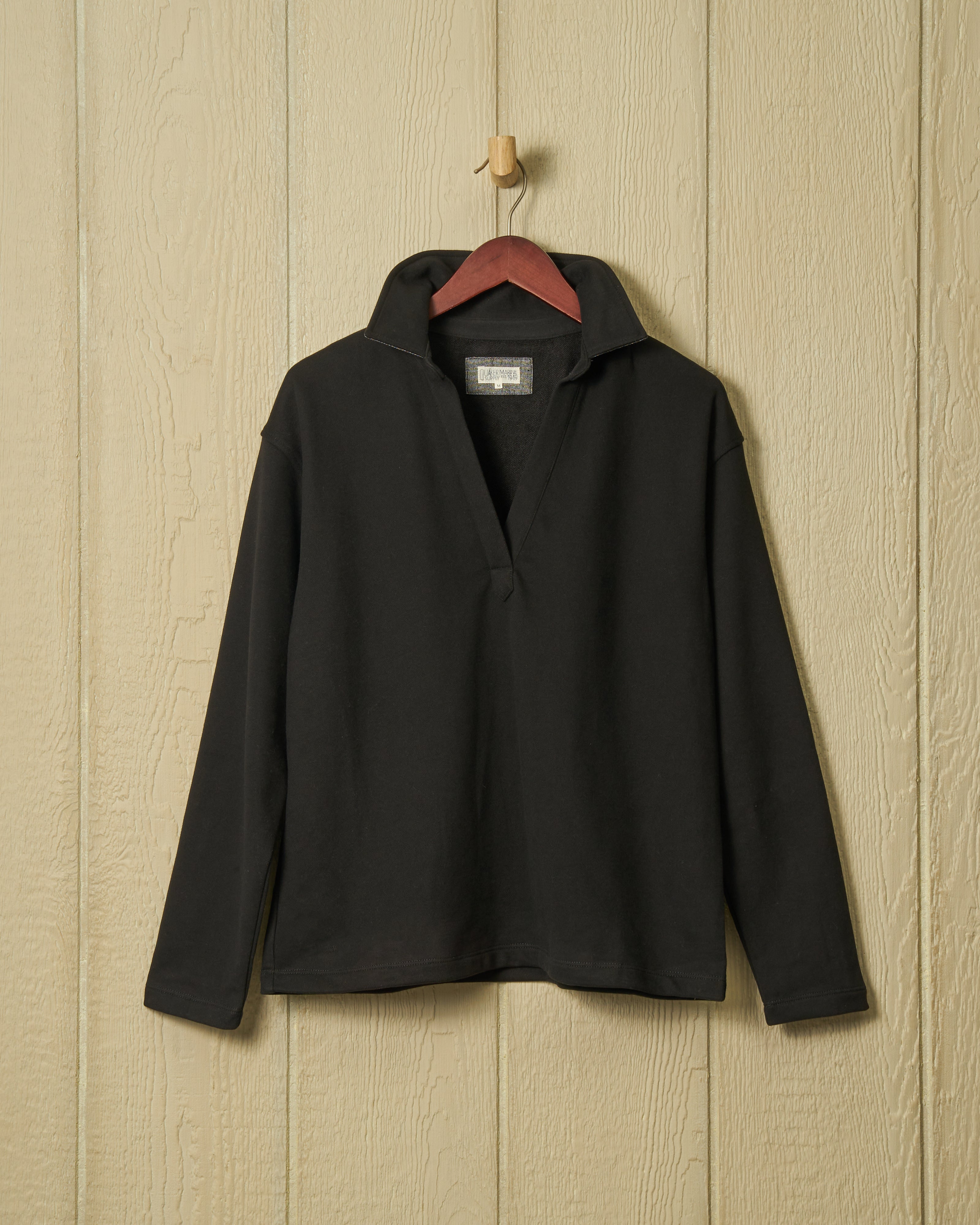 Black Loopback Terry Inlet Pullover - Cozy & Stylish Sweatshirt for Women | Perfect for Casual Wear, Lounge & Outdoor Activities