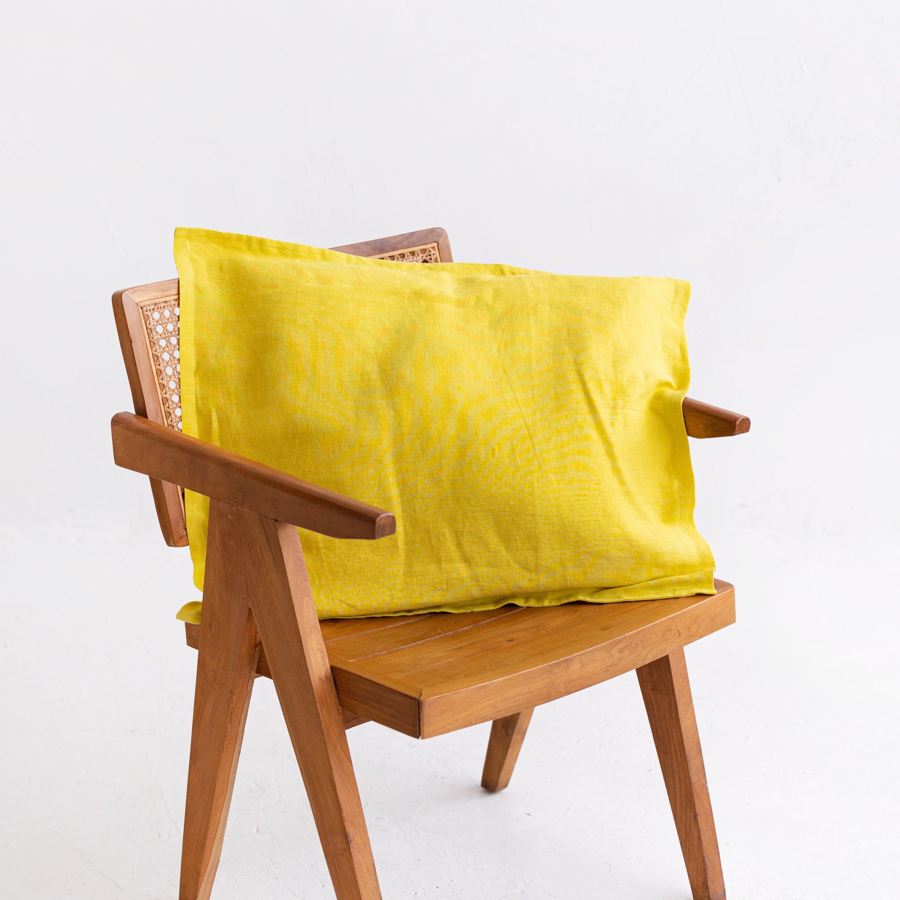 Premium Yellow Linen Pillowcase Set - 100% Natural Breathable Fabric for Bedroom Decor & Home Styling - Perfect for Master Bedroom, Guest Room, and Airbnb Stays