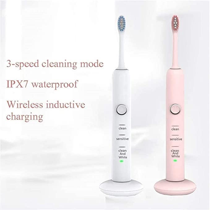 QINERSAW Rechargeable Electric Toothbrush for Adults & Kids - 3 Cleaning Modes, Rotary Toothbrush with 2 Brush Heads, IPX7 Waterproof (Ideal for Travel, Home & Daily Oral Care)