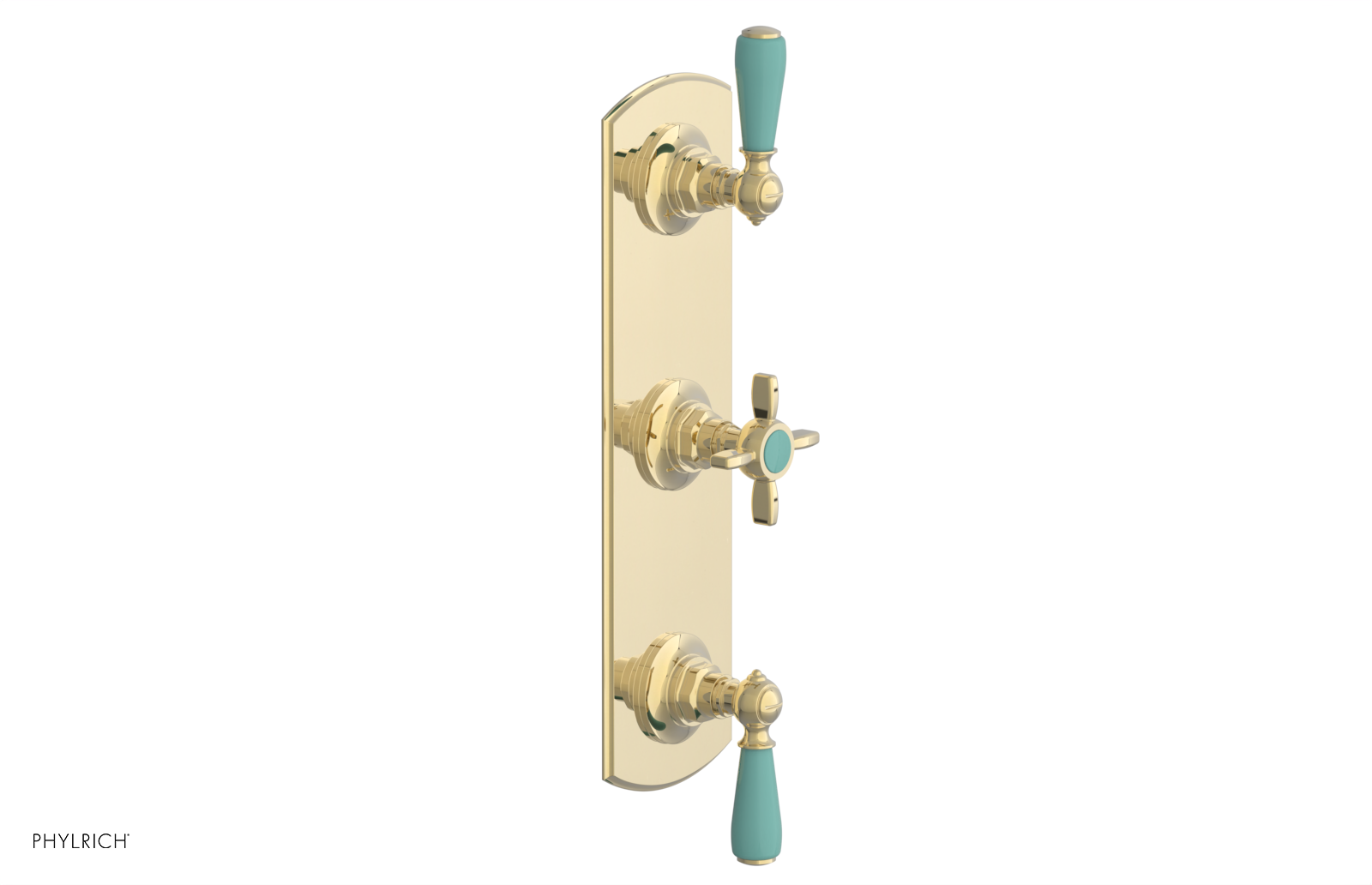 Jamestown Thermostatic Shower Valve with Dual Volume Control - Turquoise Accents (Model 4-740) for Modern Bathroom & Spa Experience