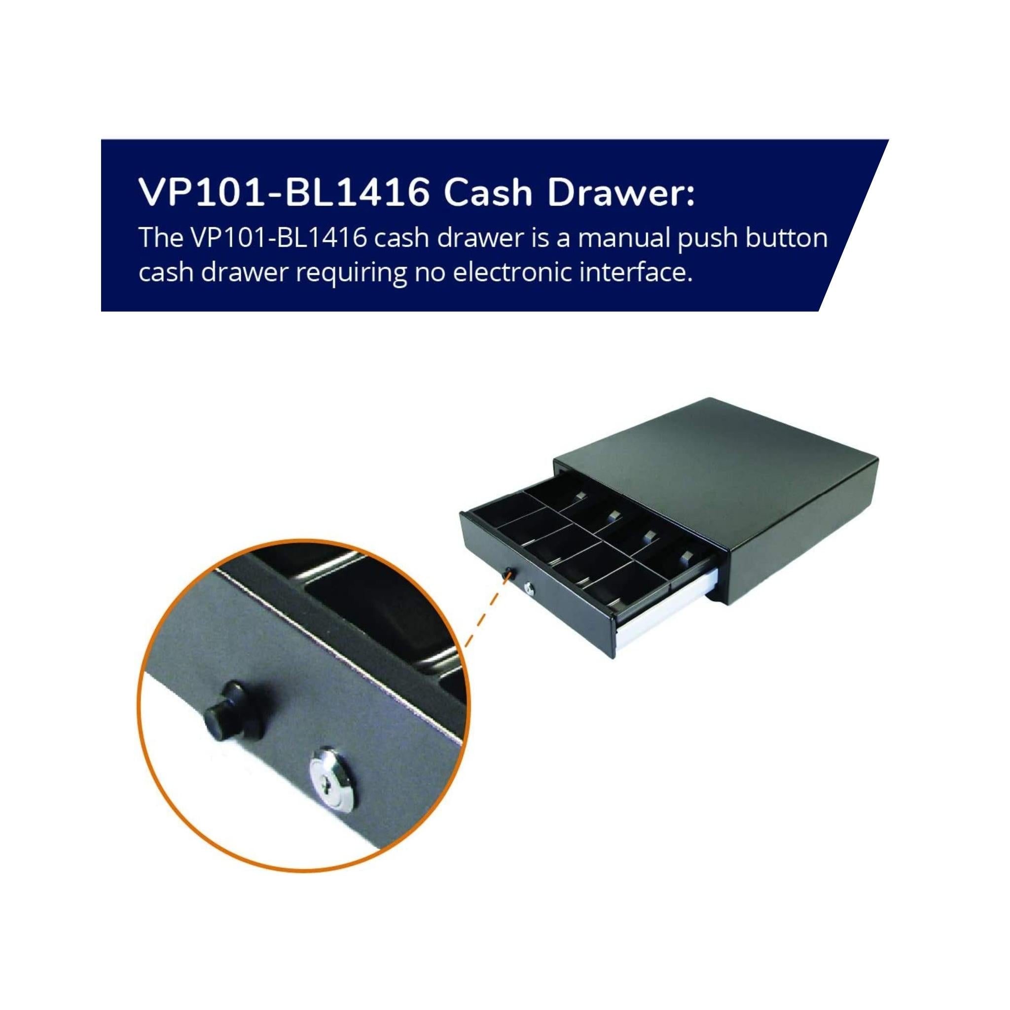 APG Vasario 1416 Standard Duty Cash Drawer - Secure Non-Media Cash Register Drawer for Retail Stores, Restaurants & Small Businesses