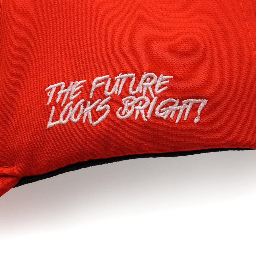 VT Lion Shield Logo Future Looks Bright Red & White Snapback Hat - Stylish Baseball Cap for Men & Women - Perfect for Sports, Outdoor Activities and Street Fashion