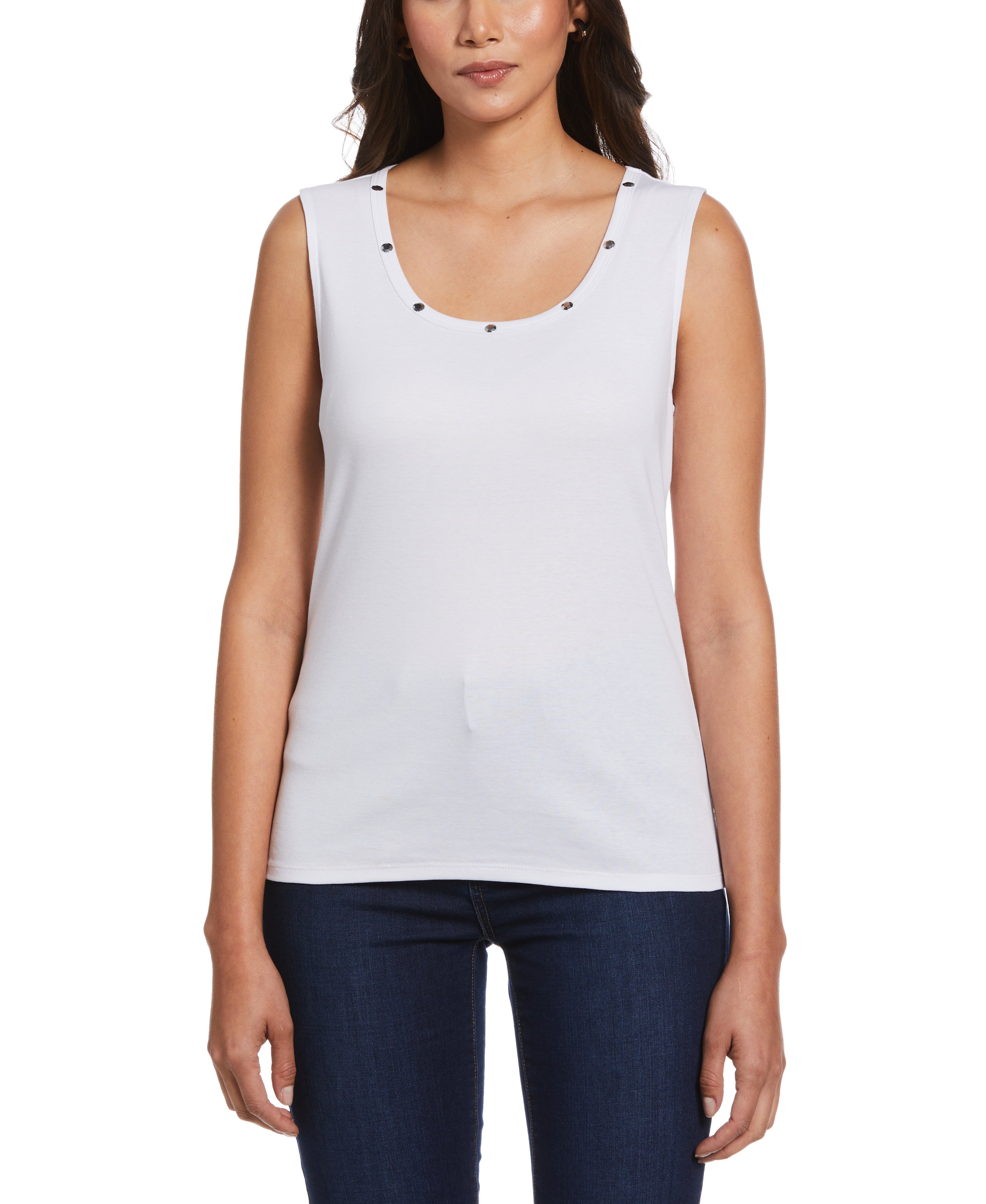 Women's Fashion Tank Top with Metal Hardware Details - Stylish & Comfortable for Summer, Gym, and Casual Wear