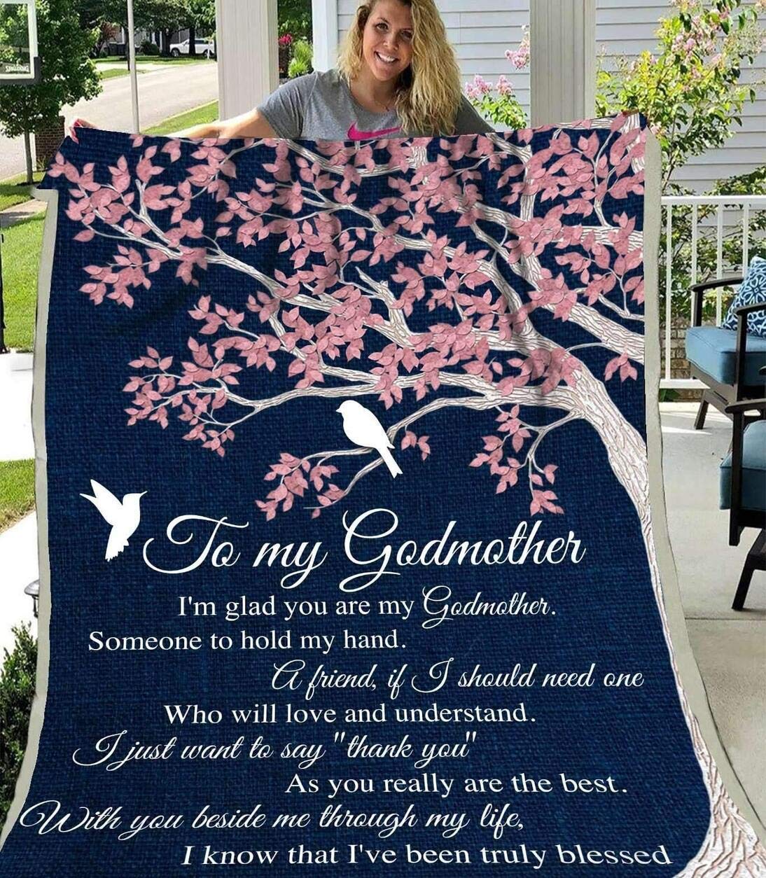 My Godmother Blanket - Super Soft & Warm All-Season Throw Blanket for Sofa, Bed, Outdoor, Hotel & Home - Perfect Gift for Godmother Appreciation, Cozy Nights & Family Gatherings