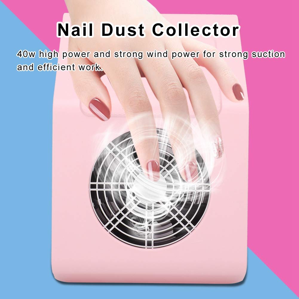 40W Nail Dust Collector - Portable Manicure Vacuum Cleaner for Salon & Home Use