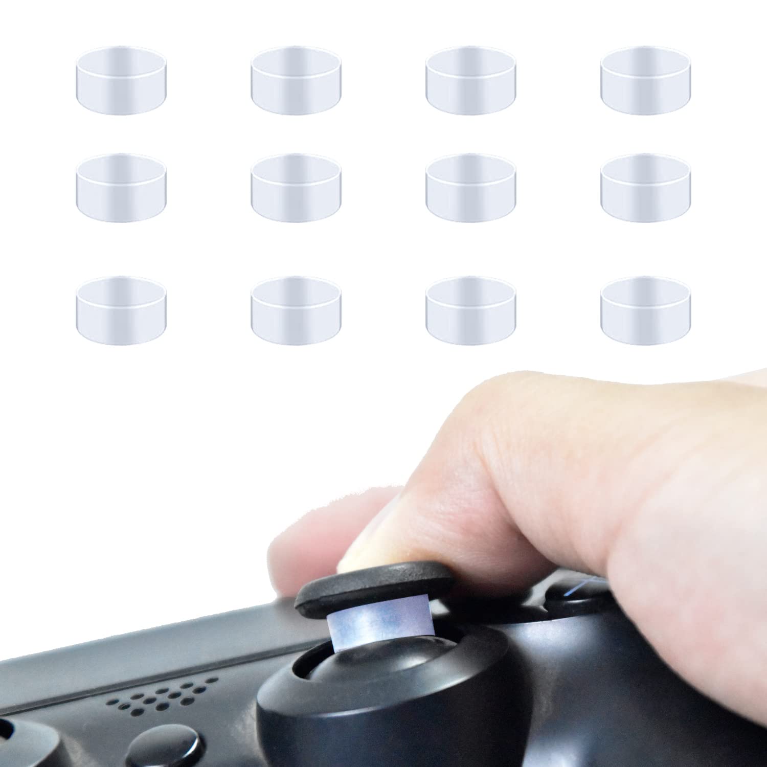 12 Pack Silicone Joystick Protector for Steam Deck/Nintendo Switch/Xbox/PS4/PS5 Controller - Transparent Thumb Grip Covers for Gaming Comfort & Protection - Perfect for Long Gaming Sessions & Travel