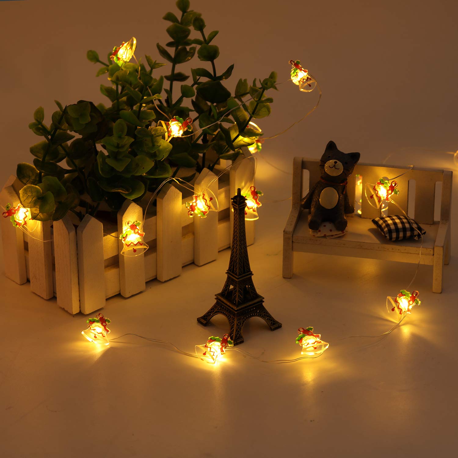MYTH REALM 20 LED Battery Operated Christmas String Lights with Timer - Waterproof Fairy Lights for Indoor Outdoor Decor, Wedding Party, Christmas Tree (7 Unique Designs) - Perfect for Holiday, Garden, Patio and Home Decoration