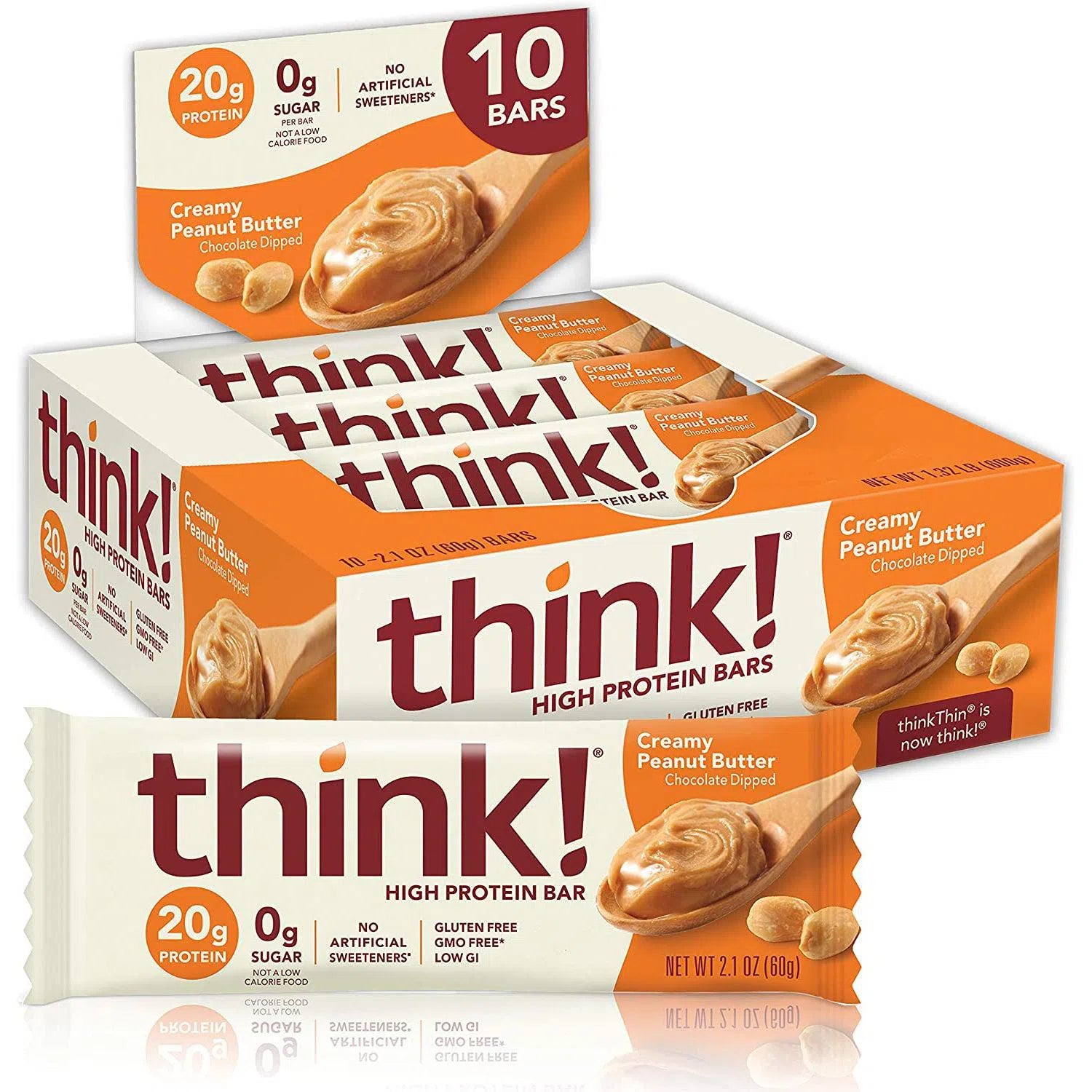 think! High Protein Bars - Low Sugar, Gluten Free Snacks for Weight Loss & Energy Boost - Perfect for Gym, Hiking & On-the-Go Nutrition