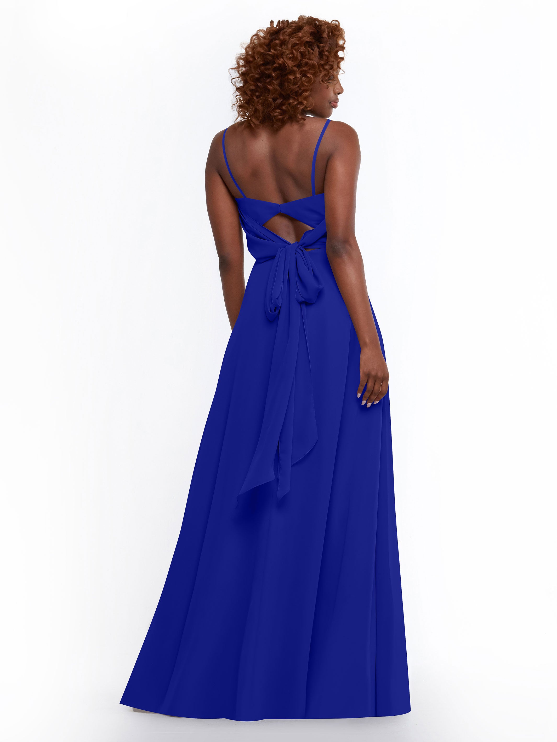 Elegant A-Line Bridesmaid Dress with Flowy Chiffon Skirt & Thigh Slit - Perfect for Weddings, Formal Events & Special Occasions