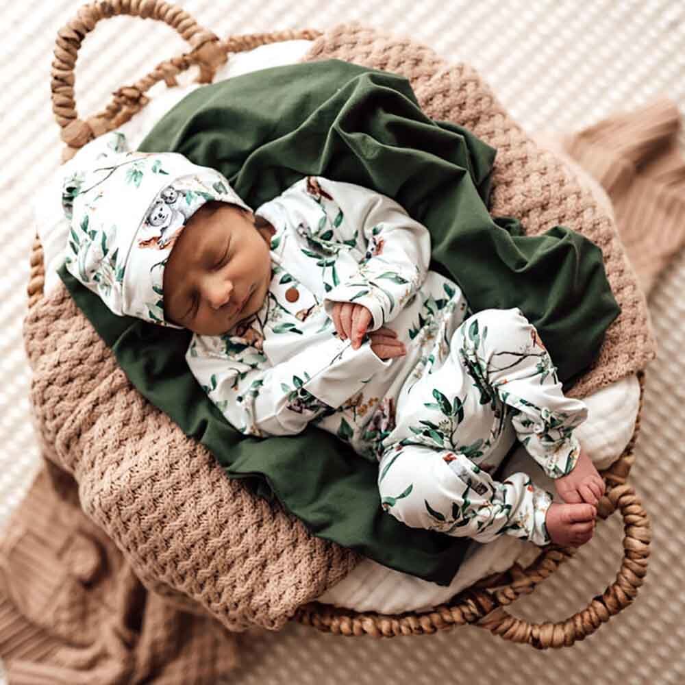 Organic Knotted Baby Beanie - Soft & Snug Eucalyptus Fiber - Perfect for Newborns, Infants & Toddlers - Ideal for Outdoor Play, Stroller Walks & Photo Shoots