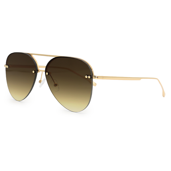 Smaller Megan 2 Olive Green Metal Aviator Sunglasses with Gold Frame - Stylish UV Protection for Driving, Beach & Outdoor Activities