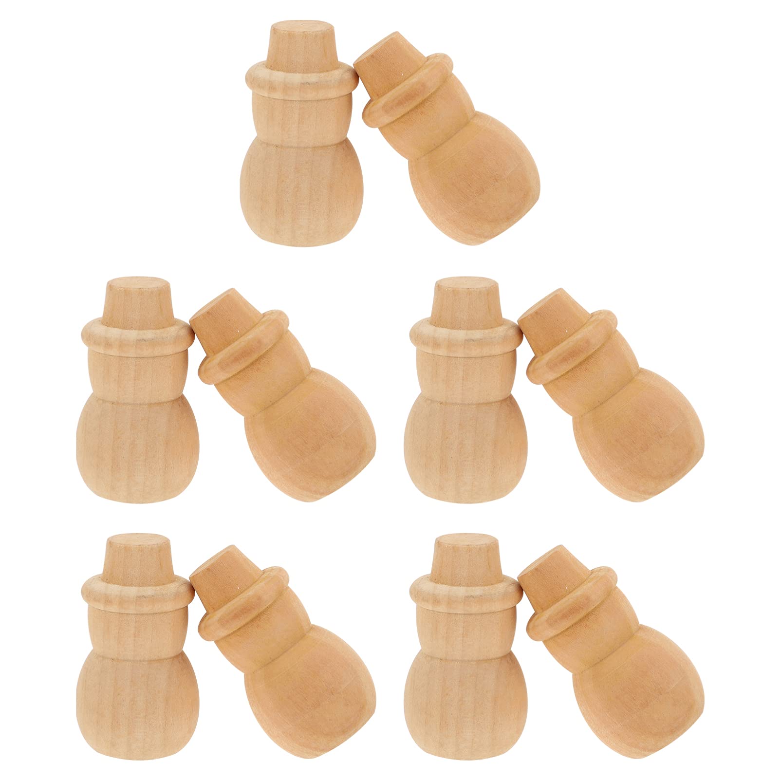 10pcs DIY Wooden Christmas Ornaments - Hand-Painted Snowman Decor for Xmas Tree, Home & Party Decoration - Perfect for Holiday Crafting, Gift Giving & Festive DIY Projects