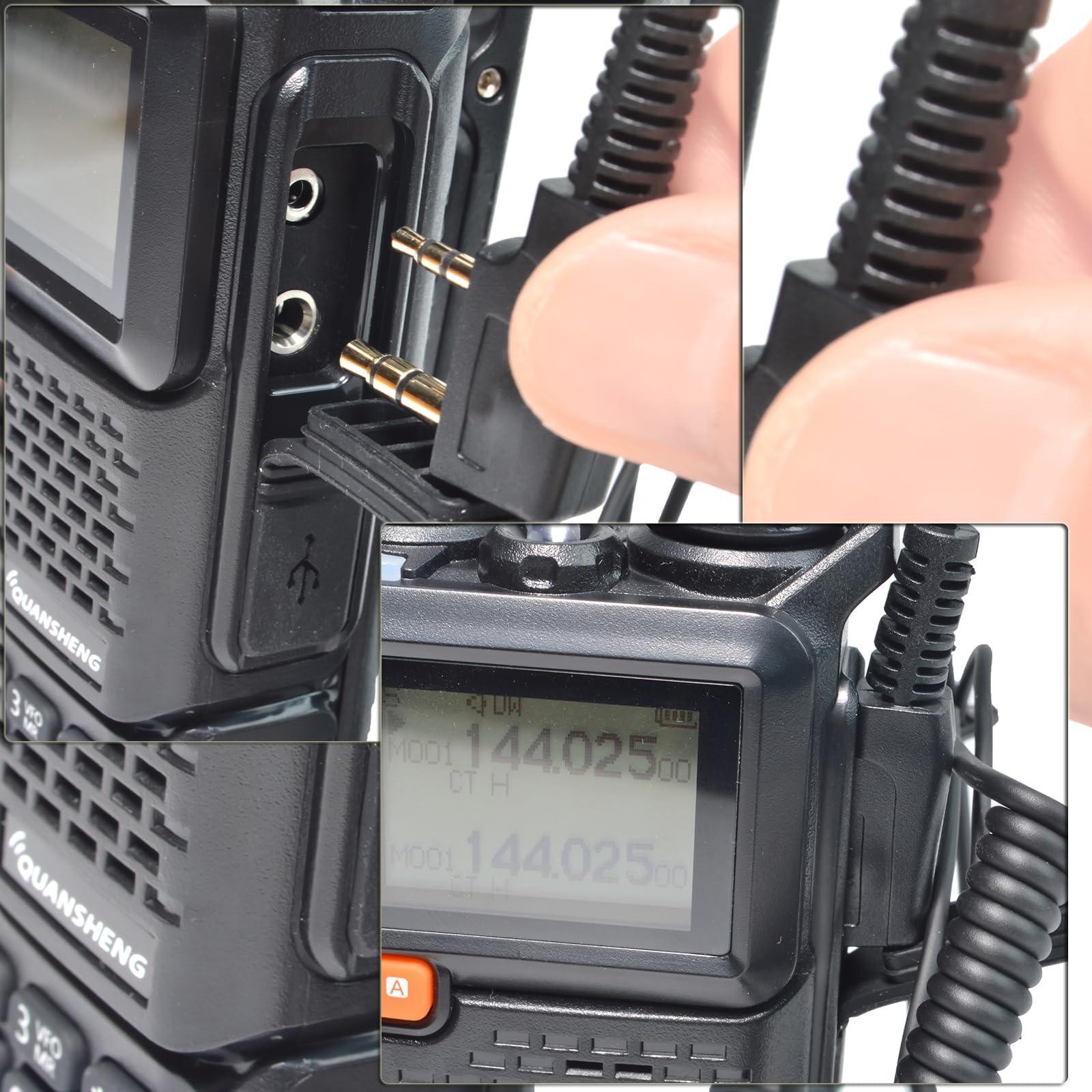 HYS Surveillance Headset Earpiece - Clear Acoustic Coil Tube Earbud Audio Kit for Kenwood PUXING Baofeng UV-5R BF-888S 2 Way Radio - Ideal for Security, Law Enforcement & Outdoor Communication