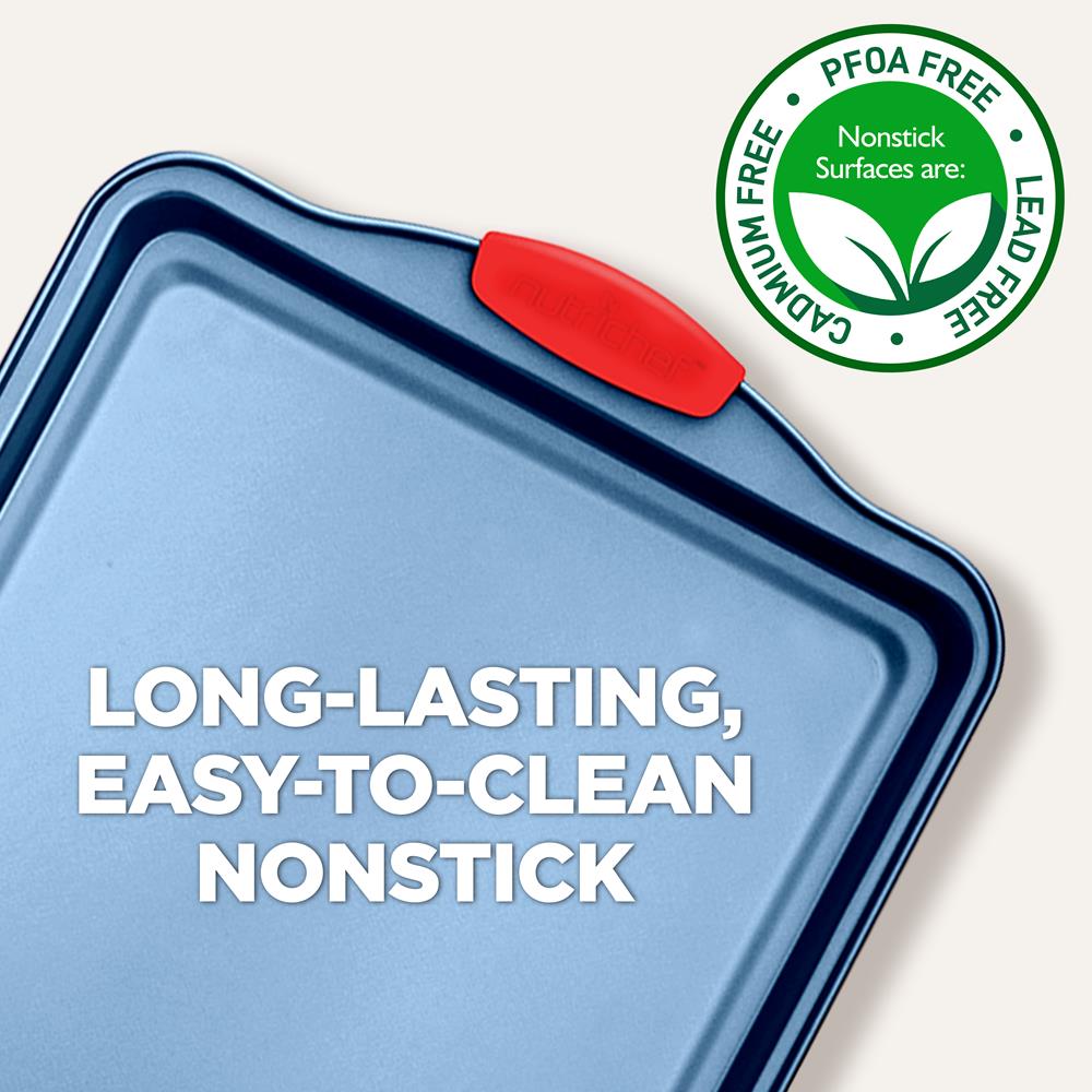 Non-Stick Baking Pans Set for Oven - 3 Piece Cookie Sheet, Pizza Pan & Cake Pan - Perfect for Baking, Roasting & Cooking at Home