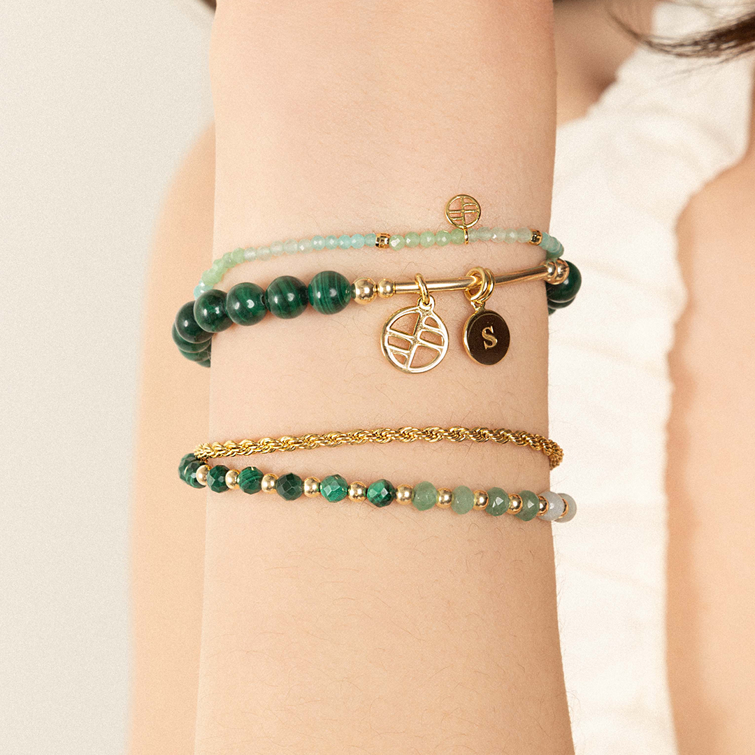 Malachite Ombre Bracelet - Stone of Transformation & Healing Crystal Jewelry for Women - Perfect for Meditation, Energy Work & Spiritual Gifts