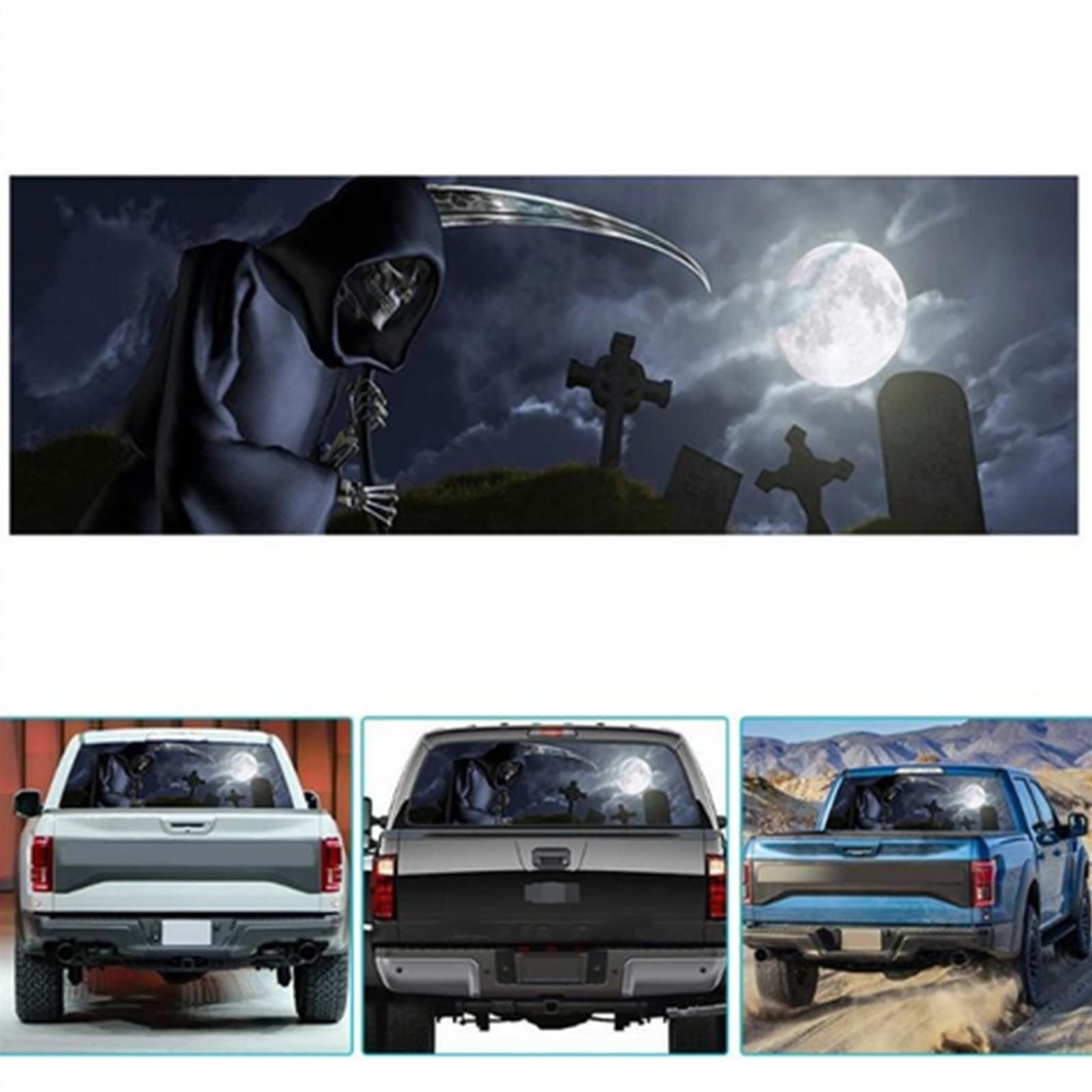 YRGH Afterlife Cemetery Graphics Vinyl Decals for Car & Truck Windows - 135X36CM Removable Stickers - Perfect for Halloween Decor, Car Shows & Gothic Vehicle Customization