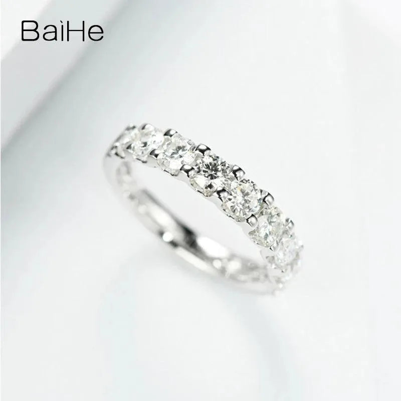 14K White Gold 1 Carat H/SI Natural Diamond Ring for Women & Men - Wedding, Engagement, Anniversary Gift - Trendy Fine Jewelry for Couples & Special Occasions