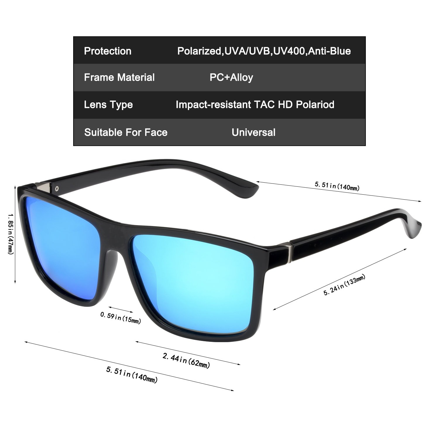 NIEEPA Men's Polarized Sports Sunglasses UV Protection Square Frame NP1007 - Perfect for Running, Cycling & Outdoor Activities