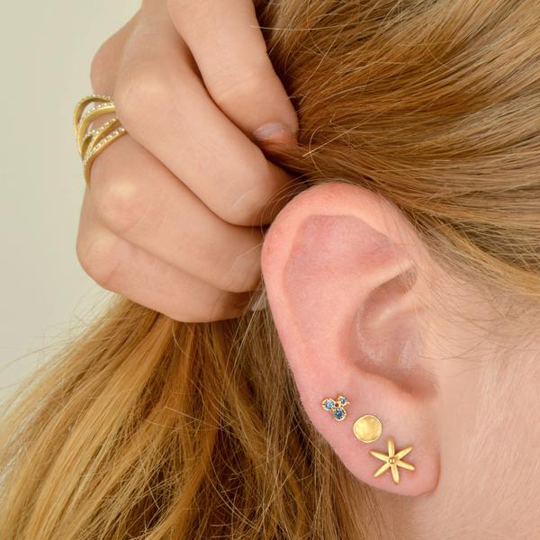 Hammered Disc Stud Earrings for Women - Minimalist Gold & Silver Hoop Earrings - Perfect for Everyday Wear, Office & Date Night