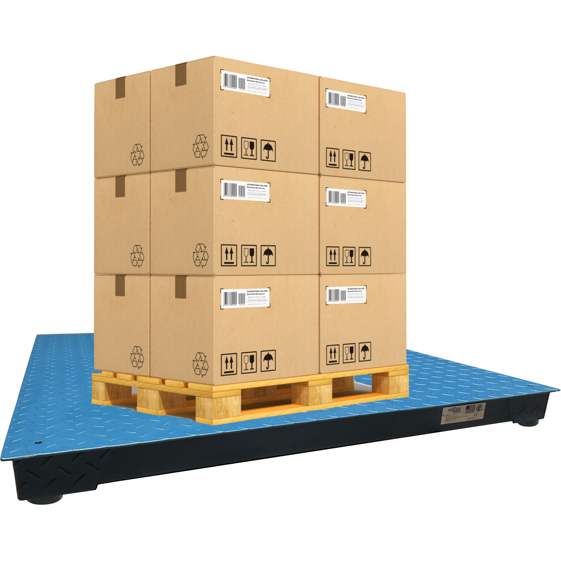 SellEton SL 800 4'x4' Heavy Duty Industrial Floor Scale - NTEP Certified Legal for Trade (48x48 Inches) | 1000-20000 lbs Capacity | Warehouse, Shipping, Logistics, Manufacturing Use