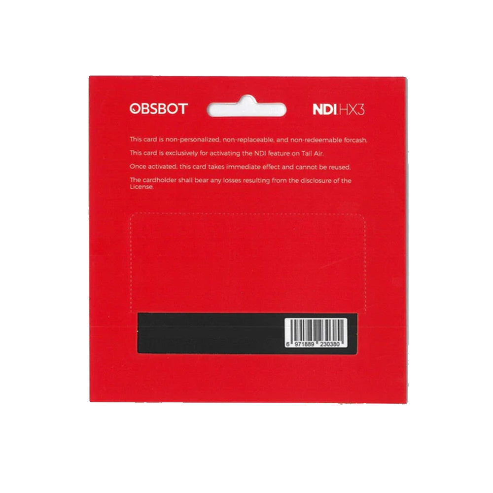 OBSBOT Tail Air Streaming Camera NDI License Key (HX3) - Unlock Professional Live Streaming for Gaming, Webinars & Content Creation