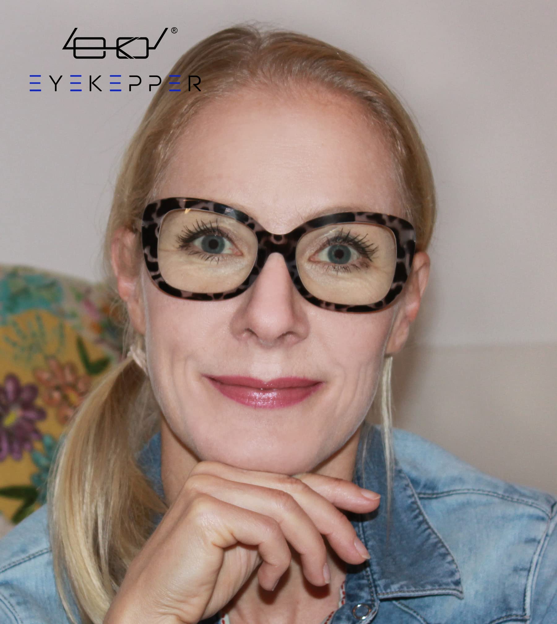 Eyekepper Blue Light Blocking Glasses for Women - Grey Tortoise +0.75 for Computer & Reading