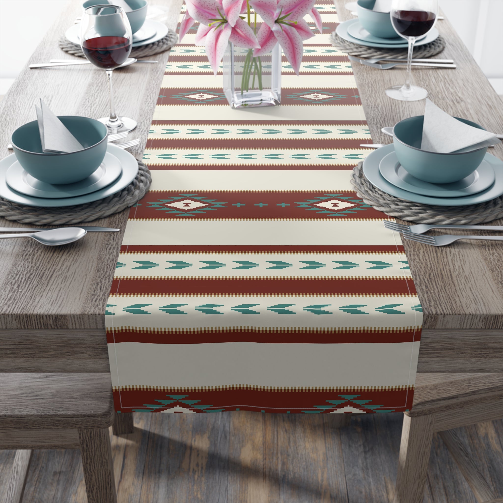 Sedona Falls Southwestern Table Runner - Elegant Kitchen Decor & Stylish Plant Stand Cover | Perfect for Dining Tables, Buffets, and Home Decor