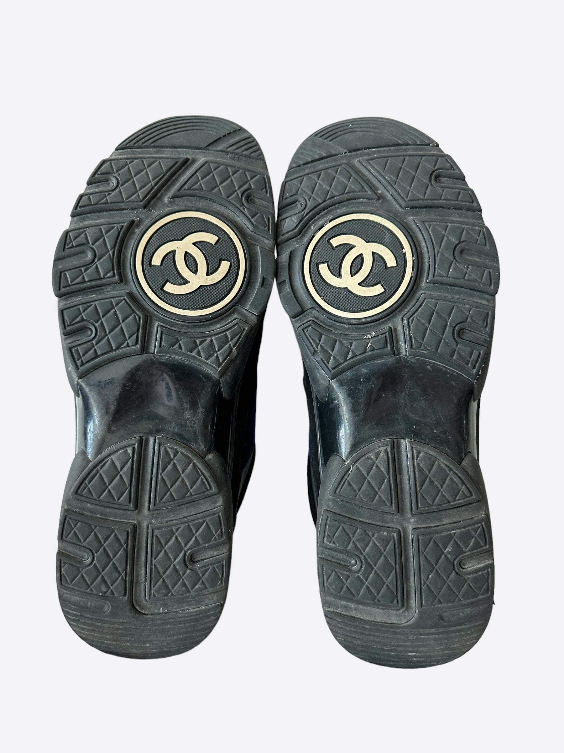 Chanel Black & Blue Velvet Sneakers - Luxury Women's Fashion Shoes for Casual Wear & Street Style