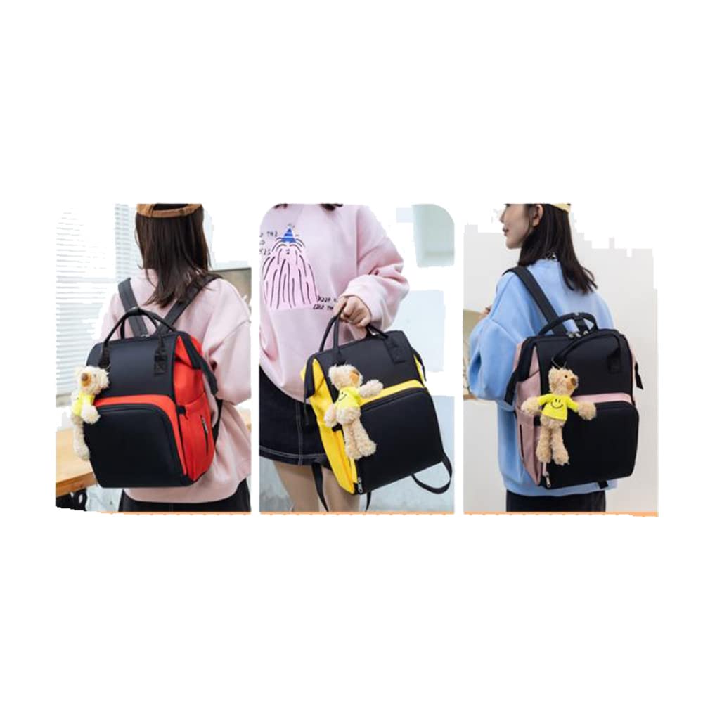 Waterproof Diaper Backpack for Women - Portable Nursing Baby Bag with Multiple Pockets, Pink (Perfect for Travel, Shopping & Outings with Baby)