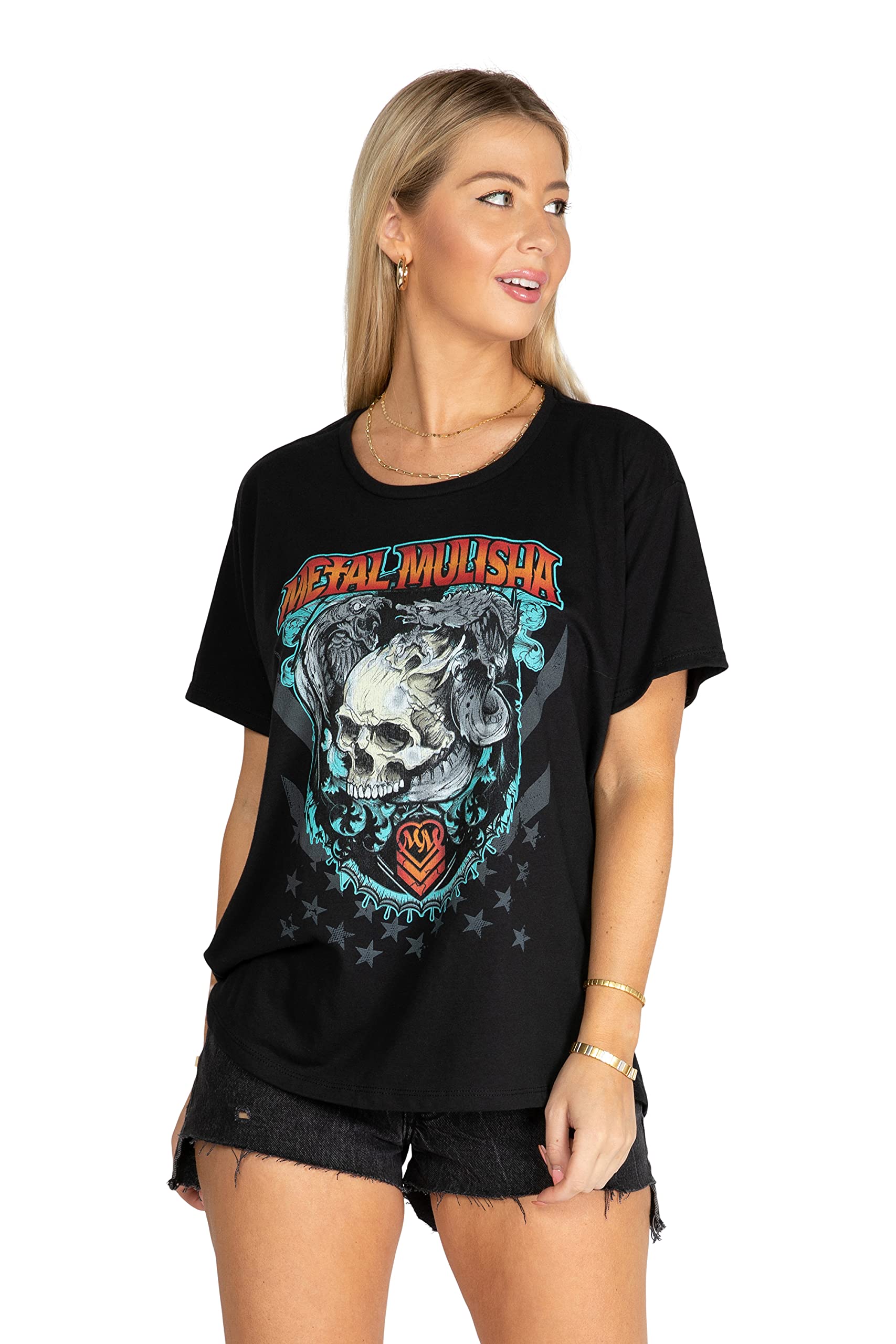 Metal Mulisha Women's Maidens Hot Spot Flowy T-Shirt | Soft & Comfortable Graphic Tee for Casual Wear, Street Style & Summer Outfits
