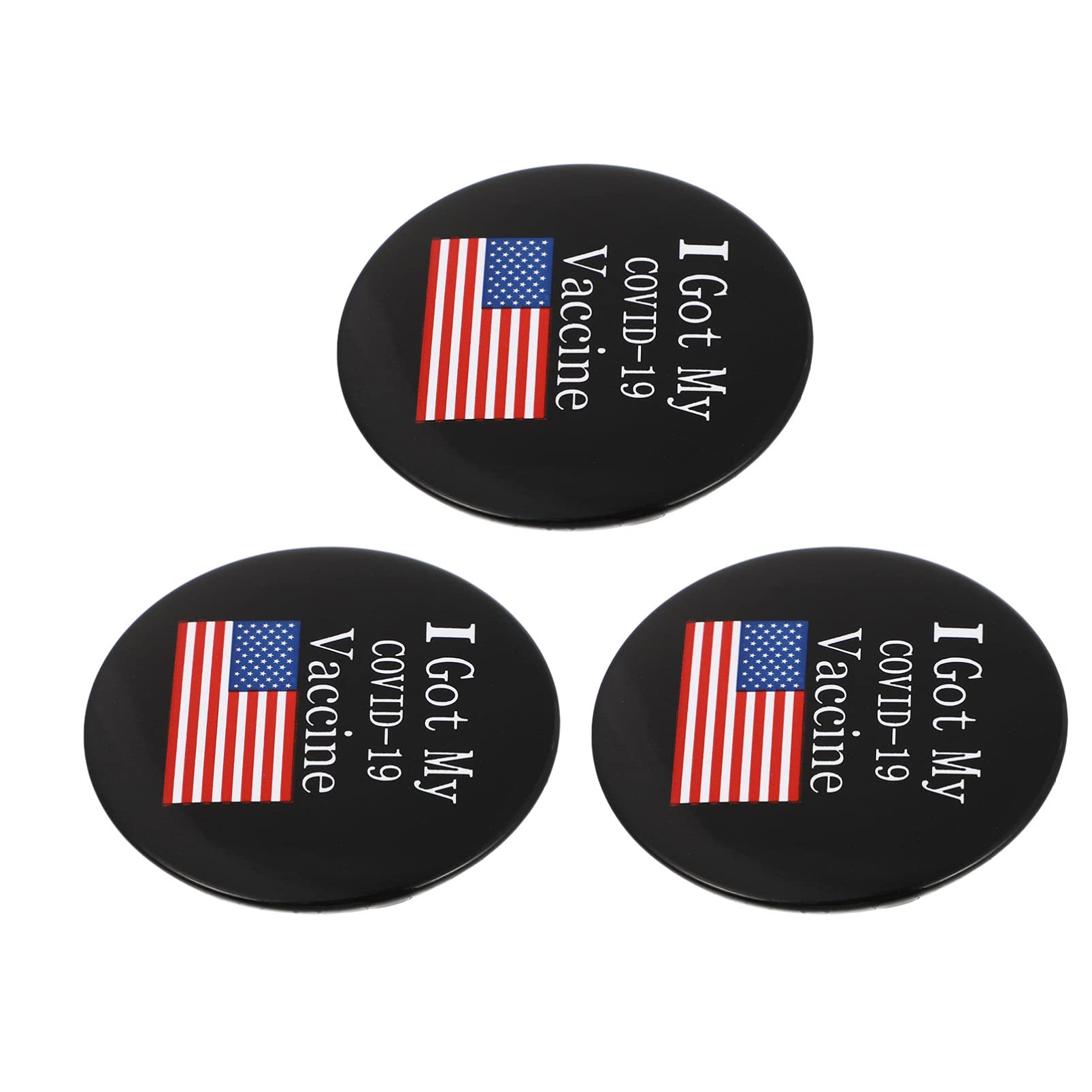 NUOBESTY 3PCS Vaccinated Button Pins - American Flag Badge Pin Set for Vaccinated Recipients, My Vaccination Brooch Pins for Backpacks, Jackets & Hats - Show Your Vaccine Pride at Work, School & Events