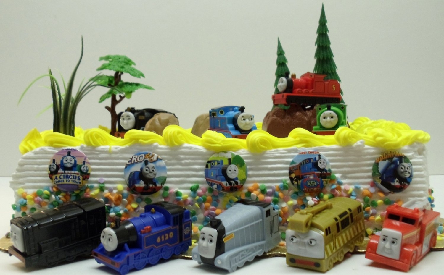 Thomas the Train Birthday Cake Topper Set - Unique Design for Kids' Birthday Party Decorations | Perfect for Train-Themed Cakes and Party Supplies