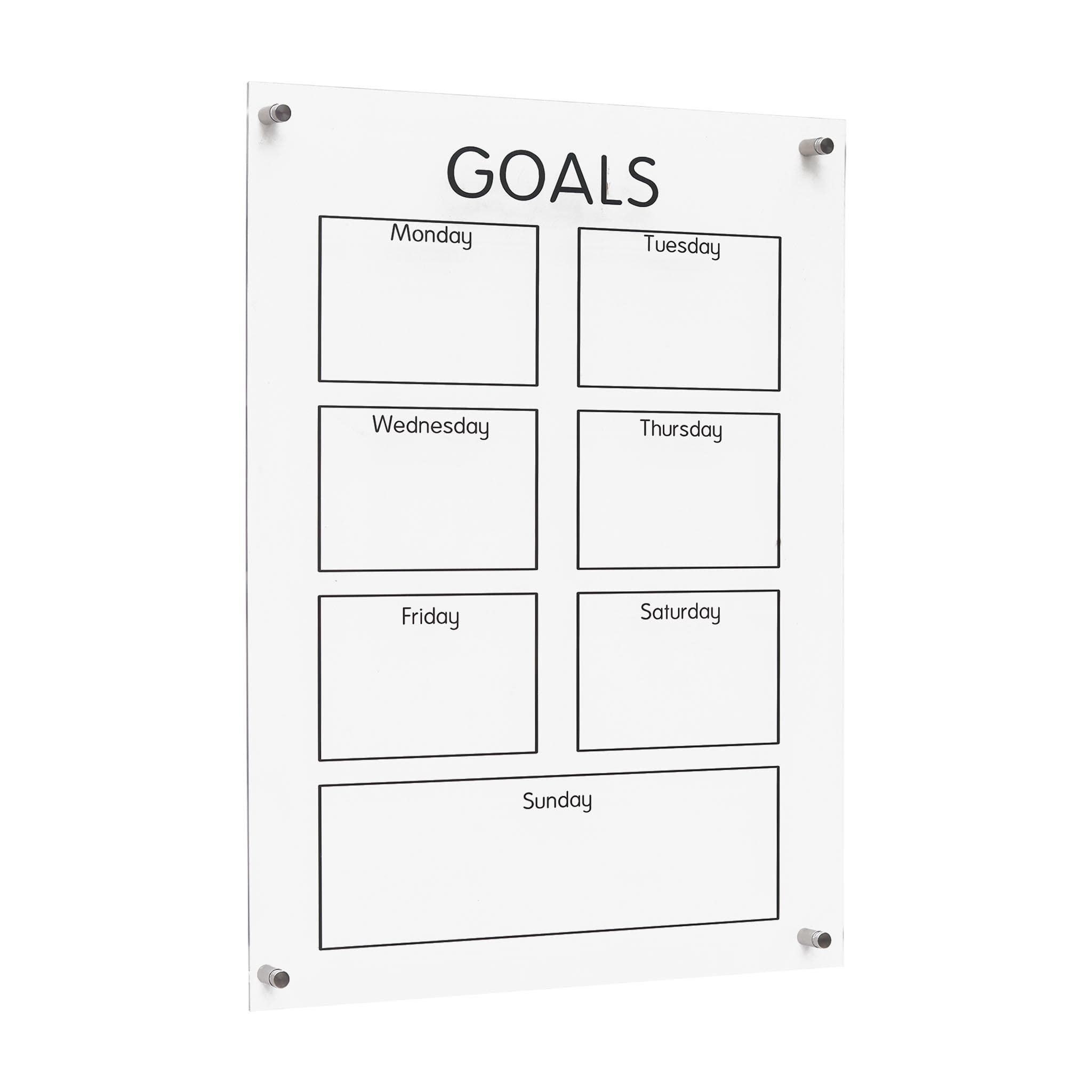 Reusable Acrylic Wall Calendar Dry Erase Board - 18x24 Vertical Weekly Planner for Home & Office, Task Organizer & Goal Tracking Whiteboard | Perfect for Schedules, Reminders & Productivity Planning