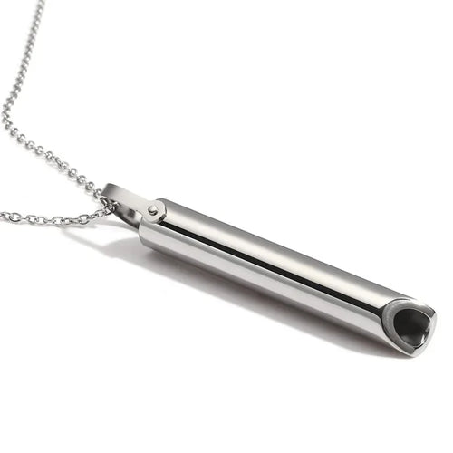 Stainless Steel Anxiety Relief Breathing Necklace for Women - Calming Stress & Anxiety Jewelry - Perfect for Meditation, Yoga, and Daily Wear