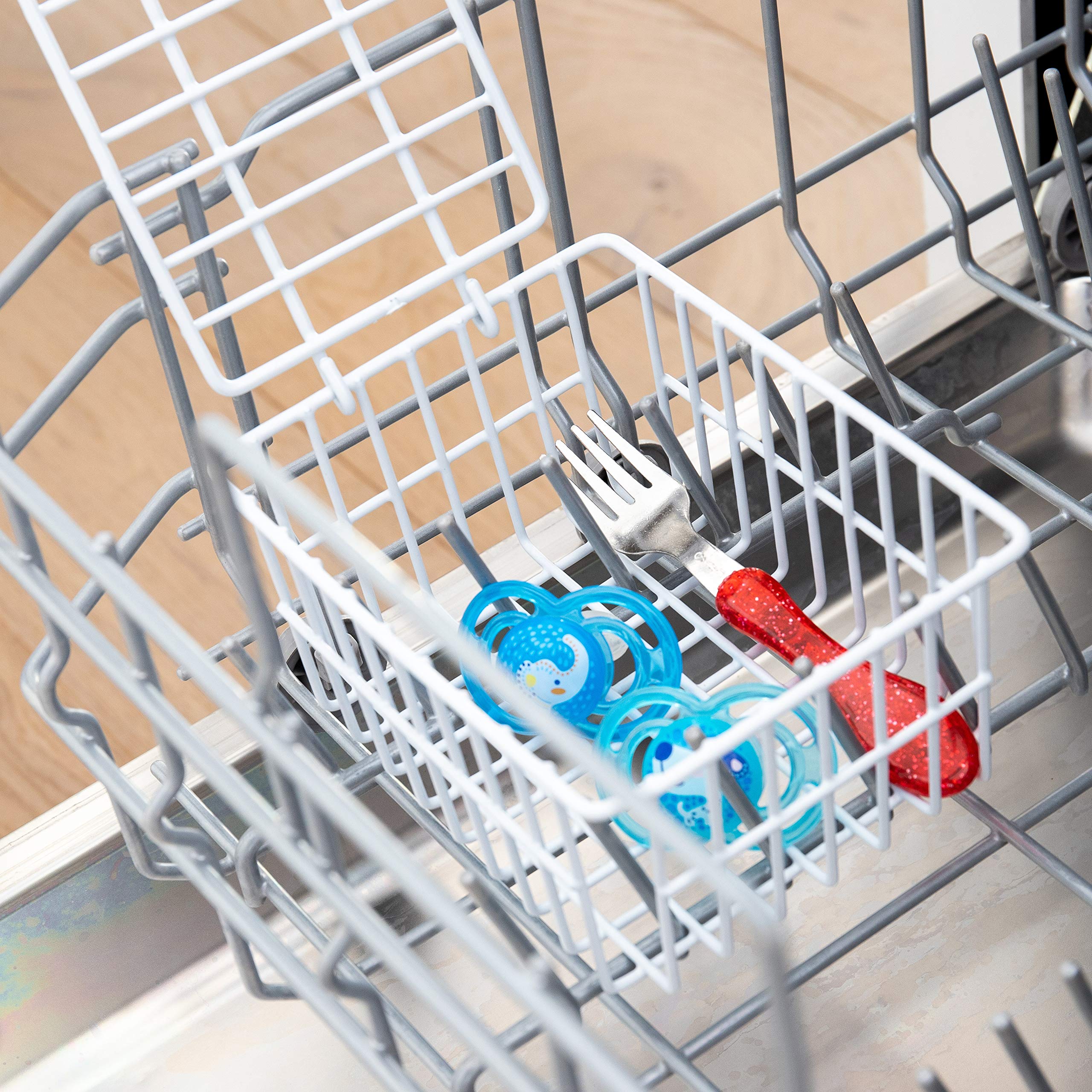 Durable Coated Steel High Capacity Dishwasher Basket for Baby Bottles & Small Items - Dishwasher Safe Organizer for Utensils, Pacifiers, Toy Parts - Perfect for Nursery, Kitchen & Travel Use