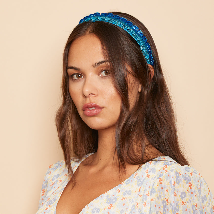 Rafaela Metallic Velvet Headband for Women - Elegant Hair Accessory for Parties, Weddings & Special Occasions