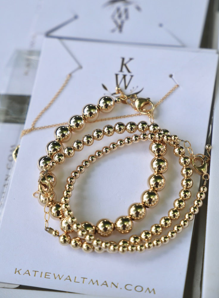 Gold Filled Beaded Bracelets for Women - Elegant Stackable Jewelry for Everyday Wear & Special Occasions