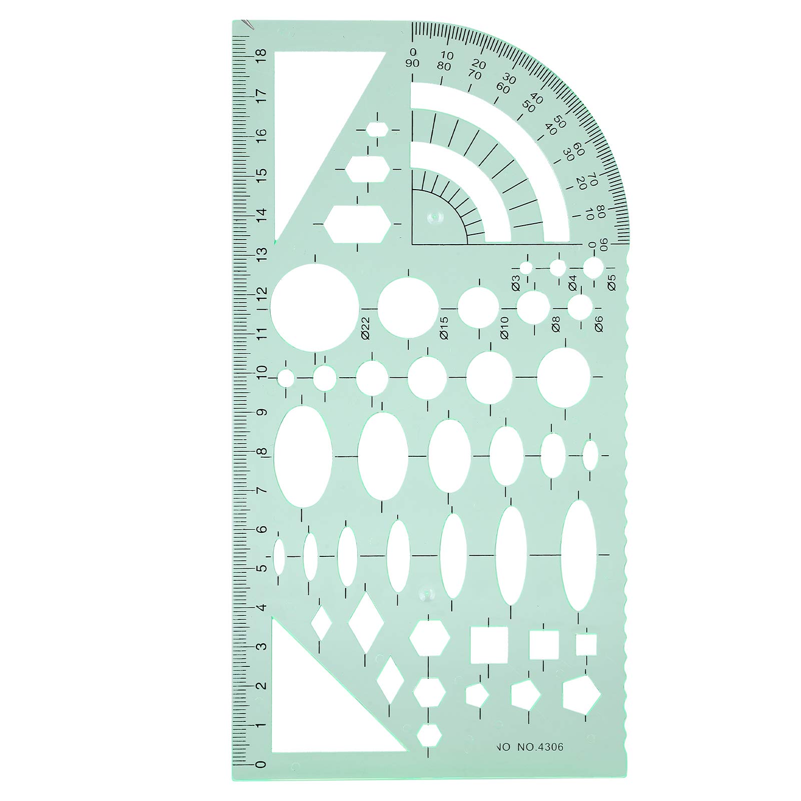 12-Piece Multifunctional Geometric Drawing Template Set - Drafting Ruler, Measuring Stencil & Design Tool for Architects, Engineers, Students | Perfect for School Projects, Office Work & DIY Crafts