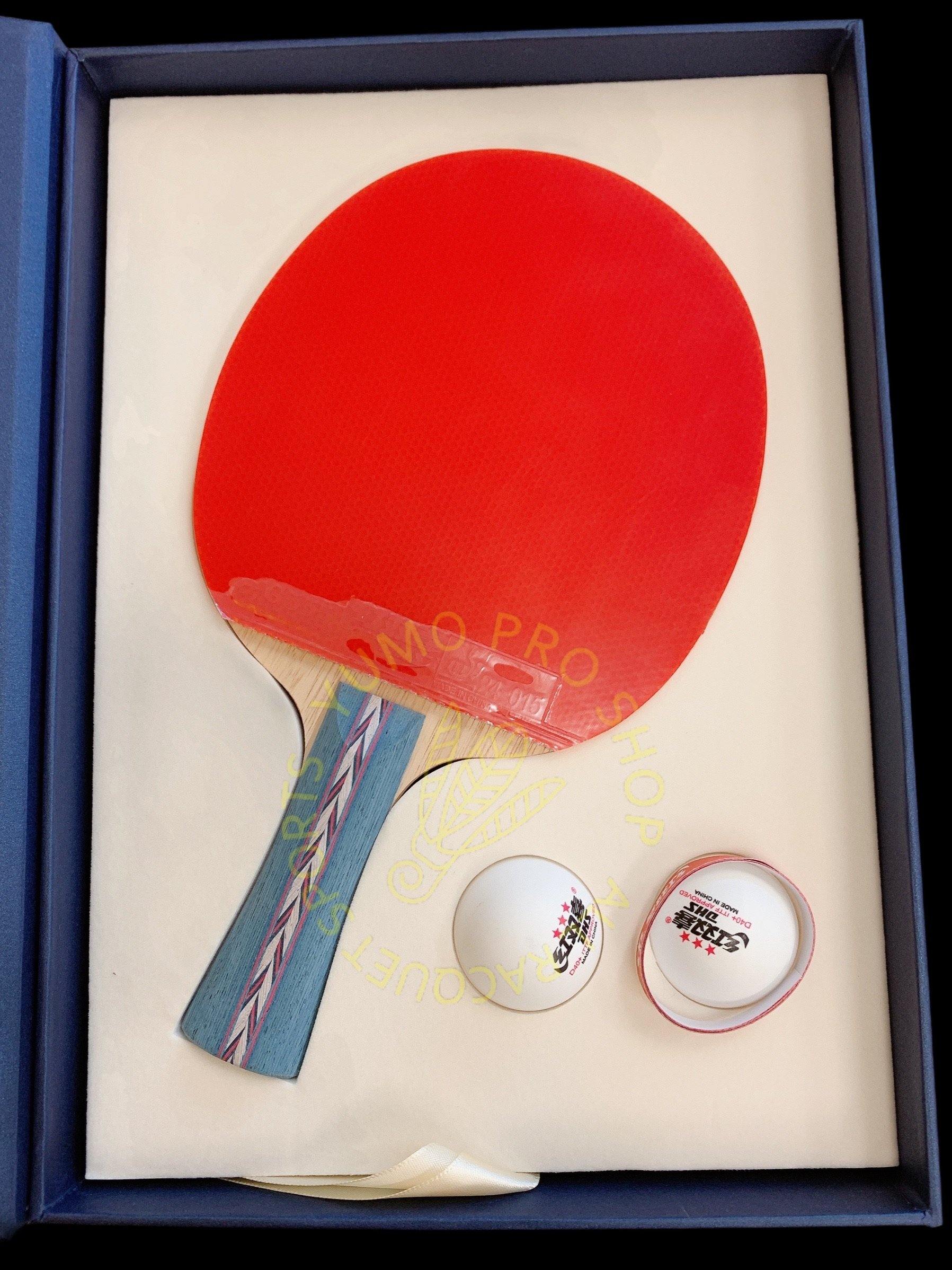 DHS Hurricane No.2 Table Tennis Racket Set - Professional Shakehand Grip Ping Pong Paddle with Case - Perfect for Competitive Play & Home Training