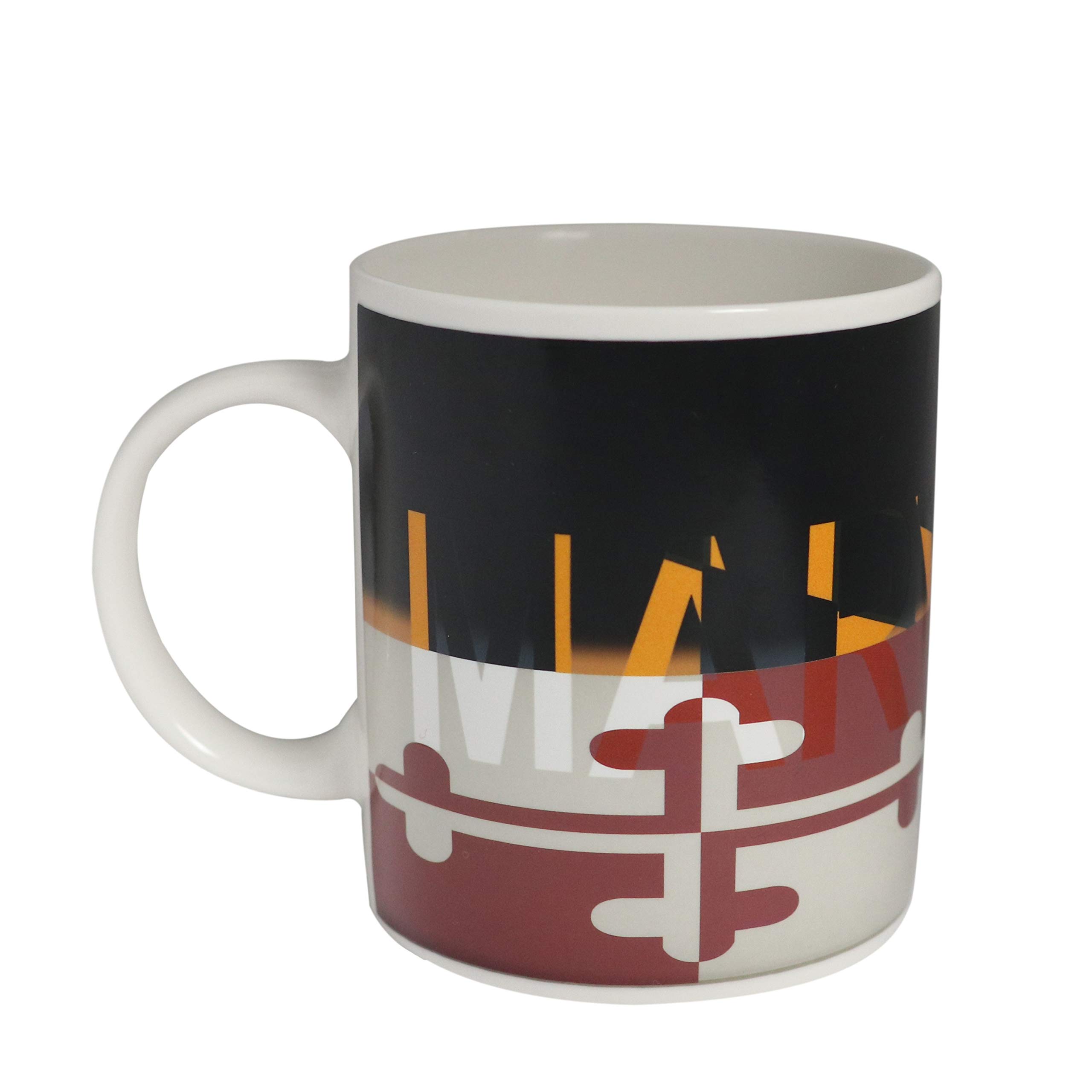 Color Changing Maryland Flag ThermoH Exray Ceramic Coffee Mug - Heat Sensitive State Pride Gift for Home, Office & Outdoor Camping Use