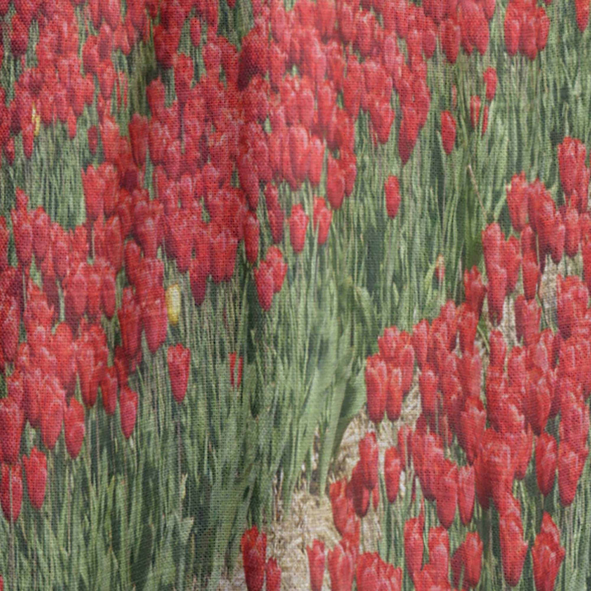 Red Tulip Floral Curtains - Thermal Insulated Single Panel Window Drapes 52x84 for Bedroom & Living Room - Perfect for Home Decor, Privacy & Energy Efficiency