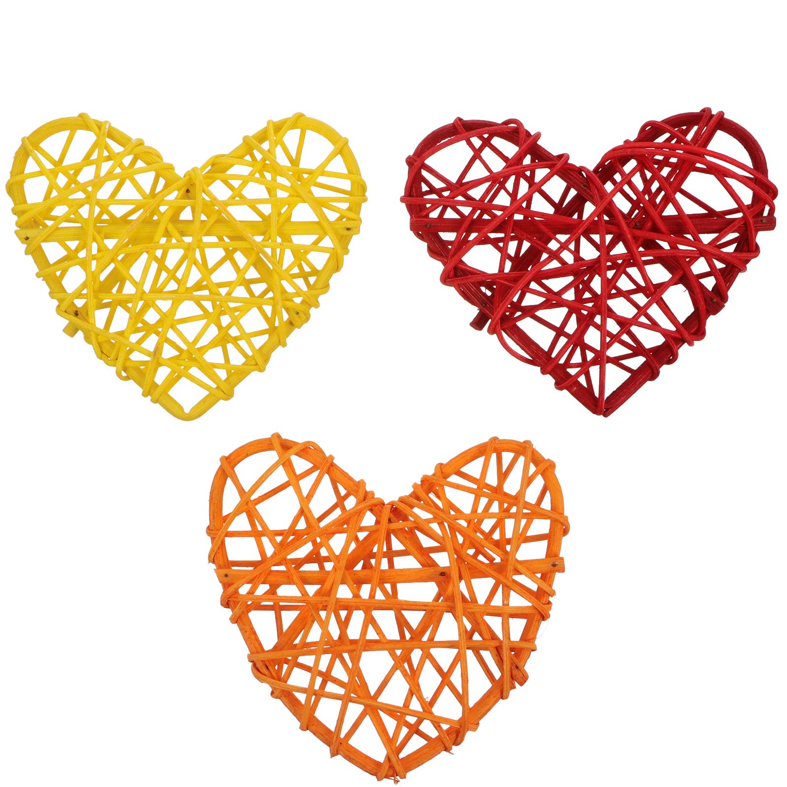 POPETPOP 3-Piece Random Color Bird Chewing Toys - Vine Heart Shape Parrot Toys for Biting & Pecking | Durable Pet Bird Supplies for Cages, Play Gyms & Enrichment Activities