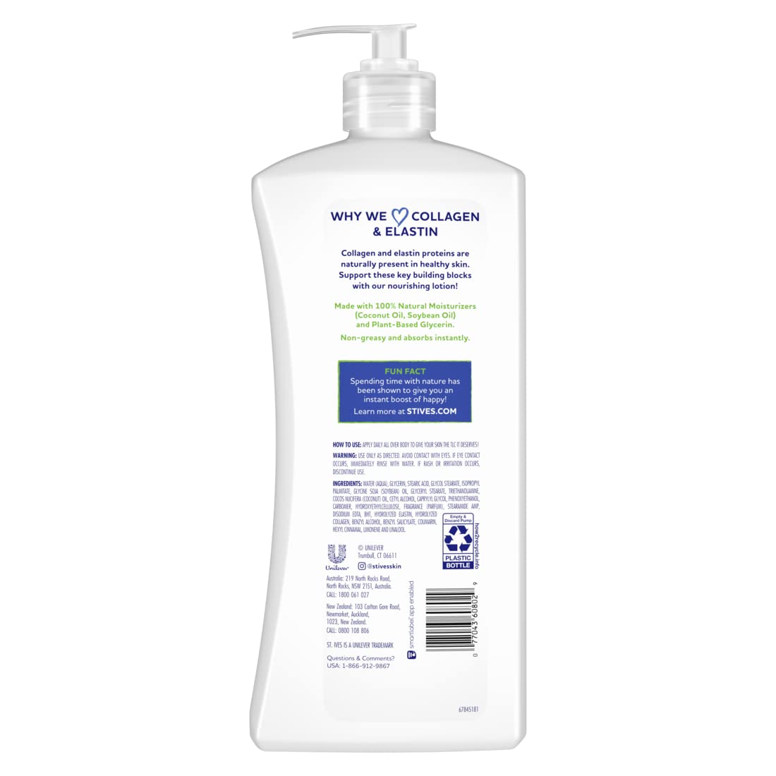 St. Ives Renewing Hand & Body Lotion with Pump - Daily Moisturizer with Collagen & Elastin for Dry Skin | 100% Natural Moisturizers | 21 fl oz, 4 Pack | Perfect for Women's Daily Skincare Routine & Gift Sets
