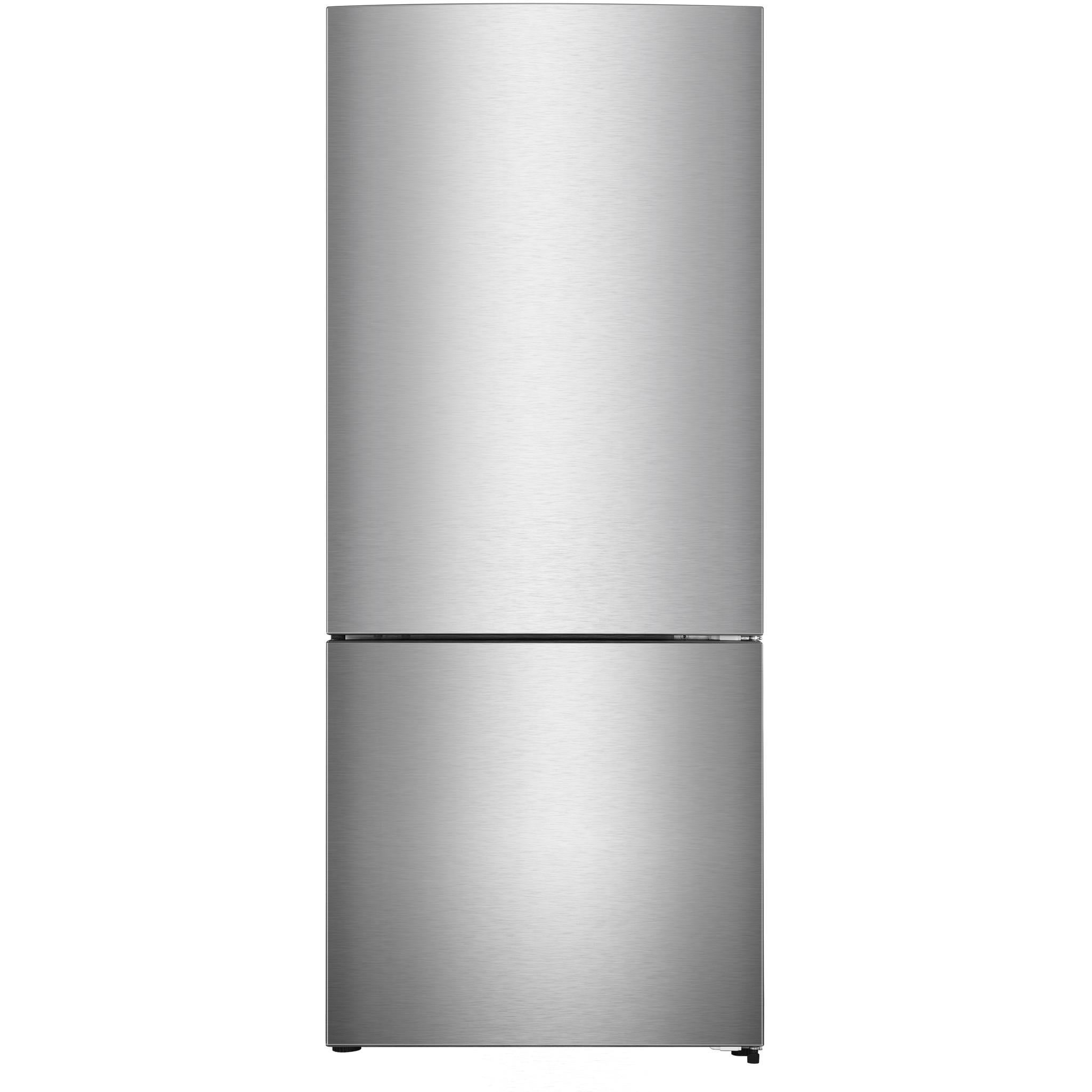AVIVA 27.6 Inch Counter Depth Bottom Freezer Refrigerator - 14.8 cu.ft Energy Efficient Stainless Steel French Door Fridge for Kitchen, Home, Office & Apartment Use