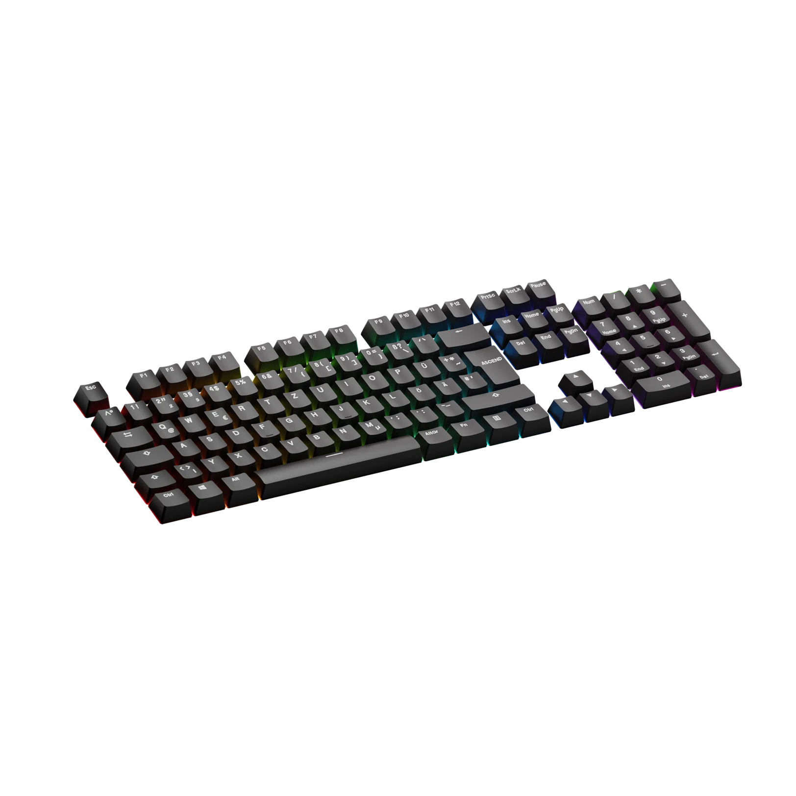 Keycaps Basics Classic Black DE - Mechanical Keyboard Keycaps for Typing & Gaming | Durable ABS Keycaps for PC, Mac, Laptop