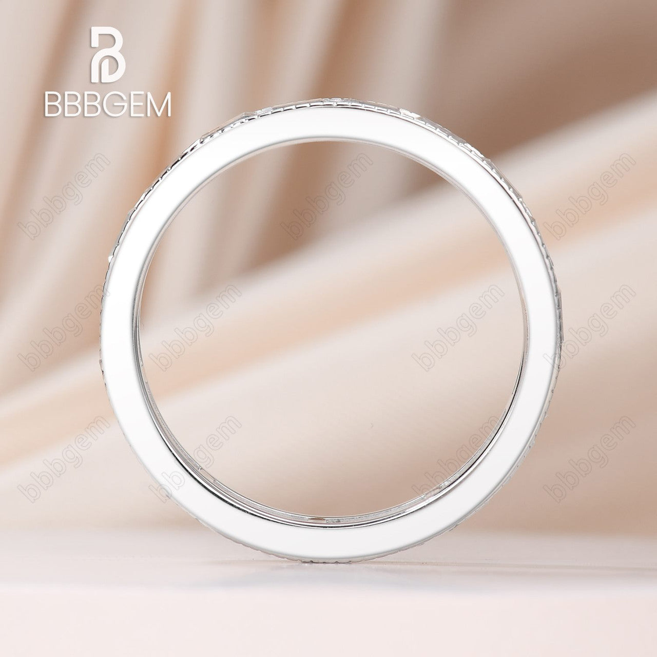 14k White Gold Moissanite Wedding Band - Baguette Cut Engagement Ring for Women | Perfect for Bridal, Anniversary & Special Occasions